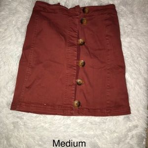 Maroon Corduroy Skirt